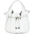 Belli Globe Bag ital. Nappaleder Shopper Handtasche Damentasche - Farbauswahl - 30x21x24 B x H x T Weiß Schuhe & Handtaschen