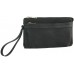 HAROLD'S Echtleder Handgelenktasche mit abnehmbarer Schlaufe - praktische Herren-Handtasche aus weichem hochwertigem Leder schwarz Schuhe & Handtaschen