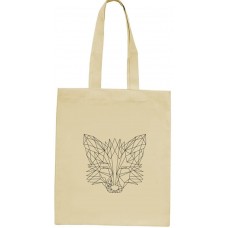 ShirtStreet Fox natur Jutebeutel Stoffbeutel mit Polygon Fuchs Motiv Größe onesize natur Schuhe & Handtaschen