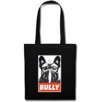 Spreadshirt Bully Streetart Hundefreund Retro Used Look Stoffbeutel Schwarz Schuhe & Handtaschen