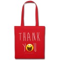 Spreadshirt Smiley World Thank You Danke Stoffbeutel Rot Schuhe & Handtaschen