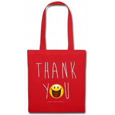 Spreadshirt Smiley World Thank You Danke Stoffbeutel Rot Schuhe & Handtaschen
