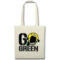 Spreadshirt SmileyWorld Go Green Stoffbeutel Natur Schuhe & Handtaschen