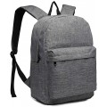Kono Rucksack Schule Unisex Leichten Canvas Backpack für Reise Wandern Schulrucksack mit 15.4 Zoll Laptopfach 22 Liters Grau Koffer Rucksäcke & Taschen