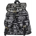Leoodo Damen Rucksack ethno Elefanten Muster Daypacks für Reise Damen TascheSchwarz Koffer Rucksäcke & Taschen