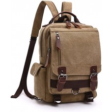 LOSMILE Vintage Rucksack Herren Damen Backpack Canvas Daypacks Rucksäcke herrentasche segeltuchtasche Messenger Bag für Arbeit und Schule. Khaki Koffer Rucksäcke & Taschen