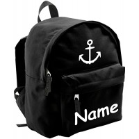 ShirtInStyle Kinder Rucksack Anker Marine mit Name veredelt ideal für Kita Farbe schwarz Koffer Rucksäcke & Taschen