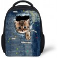 Wrail Unisex-Kinder Rucksack Kindergarten Rucksack Kindergartentasche Schultasche für Mädchen Junge Katze 24x10x30cm Koffer Rucksäcke & Taschen