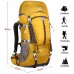 Eshow Trekkingrucksäcke Wanderrucksäcke Reiserucksack für Reisen Wandern und Bergsteigen Wasserdicht Ultraleicht 50L 31*60*23 mit Regenabdeckung Gelb Koffer Rucksäcke & Taschen