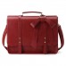 ECOSUSI Aktentasche Damen Laptoptasche 15 6 Zoll Vintage Umhängetasche mit Abnehmbarer Schleife Schultasche Rot Koffer Rucksäcke & Taschen