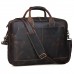 S-ZONE Herren 17-Inch Laptoptasche Aktenkoffer Vintage Echtes Leder Messenger Bag Umhängetasche Abeitstasche Notebooktasche Koffer Rucksäcke & Taschen