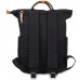 SEVENTEEN LONDON – Moderner und stilvoller ‘Canary Wharf’ Rucksack in schwarz & braun mit einem klassischen gefalteten Roll Top Design – perfekt für 13-Zoll-Laptops Koffer Rucksäcke & Taschen