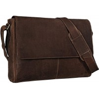 STILORD 'Oskar' Umhängetasche Laptoptasche 15 Zoll aus echtem Leder Messenger Bag Business Vintage Look Farbedunkel - braun Koffer Rucksäcke & Taschen