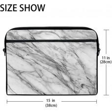 Laptop-Umhängetasche für Herren und Damen Marmor-Steinstruktur Weiß Grau Koffer Rucksäcke & Taschen