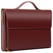 Leathario Herren Echtleder Aktentasche Ledertasche Laptoptasche für Business Vintage braun Koffer Rucksäcke & Taschen