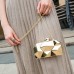 AiSi Damen Geometrische Metall Clutch Abendtasche mit Kette Gold Schuhe & Handtaschen