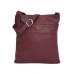 AMBRA Moda Italienische Ledertasche Schultertasche Crossover Umhängetasche Nappaleder Damen Kleine Tasche NL611 Bordeaux Schuhe & Handtaschen