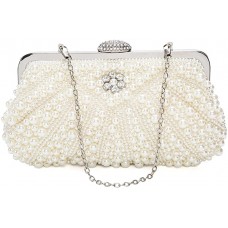 BAIGIO Damen Clutch Perlen Strass Abendtasche Vintage Handtasche für Hochzeit Party Bankett Schuhe & Handtaschen