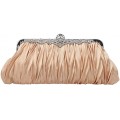 Bonjanvye Satin Pleated Clutch Purses for Women Evening Clutches for Wedding and Party Gold Schuhe & Handtaschen