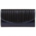 Caspar TA399 kleine elegante Damen Glanz Clutch Tasche Abendtasche mit gerafftem Überschlag Farbedunkelblau GrößeOne Size Schuhe & Handtaschen