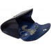 Caspar TA399 kleine elegante Damen Glanz Clutch Tasche Abendtasche mit gerafftem Überschlag Farbedunkelblau GrößeOne Size Schuhe & Handtaschen