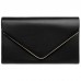 Caspar TA413 Damen elegante Clutch Tasche Abendtasche mit langer Kette Farbeschwarz GrößeOne Size Schuhe & Handtaschen