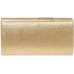 Caspar TA503 schlichte elegante Damen Clutch Abendtasche Farbegold GrößeEinheitsgröße Schuhe & Handtaschen