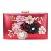 chuangminghangqi Damen Clutch Abendtasche Hochzeit - Handtasche mit Blumen Hochzeit Braut Geldbörse 20 * 12 * 3 cm 20 * 12 * 3 cm Rot Schuhe & Handtaschen
