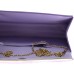 Girly Handbags Damen Faux Wildleder Clutch Bag Umschlag Metallic Frame Plain Design - Flieder Schuhe & Handtaschen