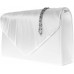 Girly Handbags Satin Plissee Clutch-Bag Weiß Schuhe & Handtaschen