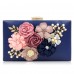 Milisente Damen Clutch Tasche Blumen Abendtasche Hochzeit Bag Elegante Handtasche Blau Schuhe & Handtaschen