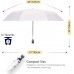 CUBY - Regenschirm Taschenschirm – windfest sturmfest Visier-Sonnenschutz – Regenschirm Stabiler Schirm mit Auf Zu Automatik 95cm Weiß Koffer Rucksäcke & Taschen