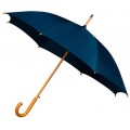 Falconetti Uni Regenschirm lang für Damen und Herren Durchmesser über 1 m automatisches Öffnungssystem robust mit Griff und Griff aus Holz Blau Dunkelblau Koffer Rucksäcke & Taschen