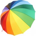 iX-brella Regenschirm XXL Regenbogen 129 cm - leicht bunt groß mit Softgriff Koffer Rucksäcke & Taschen