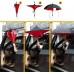 Jooayou Doppelschichtiger umgekehrter Regenschirm C-förmiger Griff umgekehrter Faltschirm Anti-UV winddichter Reise-Regenschirm mit Tragetasche Rose Red Koffer Rucksäcke & Taschen