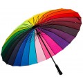 Lanker 24 Rippen GroßEn Regenschirm Mode Langen Griff Geraden Regenschirm Anti-Uv-Sonne Regen KS07Rainbow Koffer Rucksäcke & Taschen