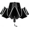 Neuleben Taschenschirm mit Reflektierend Auf Zu Automatik Regenschirm Stabil 10 Rippen Sturmfest Wasserabweisend Kompakt Schwarz Koffer Rucksäcke & Taschen