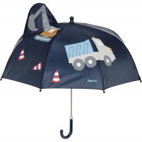 Playshoes Jungen 3D Baustelle Regenschirm Blau Marine 11 One Size Koffer Rucksäcke & Taschen