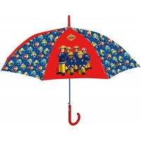 POS 27207 - Stockschirm mit Feuerwehrmann Sam Regenschirm für Kinder manuelle Öffnung und Fiberglasgestell idealer Begleiter für regnerische Tage Koffer Rucksäcke & Taschen