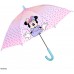 Regenschirm Minnie Maus Mädchen 3 bis 6 Jahre - Disney Kinderregenschirm Minni Mouse Rosa mit Punkten Mehrfabig - Stockschirm Kinder Schirm Robust Windfest Sicher - Durchmesser 76 cm - Perletti Kids Koffer Rucksäcke & Taschen