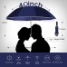 Regenschirm Taschenschirm Windproof Sturmfest mit 10 Rippen und Nachtreflektierende Streifen Auf-Zu-Automatik Sturmfest 190T Teflon Schirm Blau Koffer Rucksäcke & Taschen