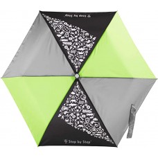 Step by Step Regenschirm Green & Grey grün-grau Magic Rain Effect Knirps für Kinder inkl. Farbwechsel Tasche und Handschlaufe Mädchen & Jungen Koffer Rucksäcke & Taschen