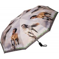 VON LILIENFELD Regenschirm Taschenschirm Wildpferde Windfest Auf-Zu-Automatik Kompakt Stabil Leicht Koffer Rucksäcke & Taschen