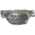 TENDYCOCO Mode pu Pailletten gürteltasche chic reißverschluss hüfttasche Verstellbarer Riemen hüftgürteltasche für Frauen männer - Silber Koffer Rucksäcke & Taschen
