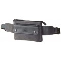 Woodland® Flache Bauchtasche mit Vortasche für EIN großes Smartphone aus naturbelassenem Büffelleder in Anthrazit Koffer Rucksäcke & Taschen