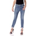 Please Damen-Jeans P78A Baggy Blau Denim Bekleidung