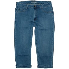 Voggo Damen Dreiviertel Jeans Hose Stretch Caprihose Blue Krempeloptik W1195 Gr.46 W36 Bekleidung