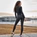 domorebest Frauen nehmen Sport-Yoga-Lange Hülsen-Fitness-Overall-Gymnastik-laufende Bodysuits-Trainings-Klage ab Bekleidung