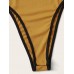 Floerns Women's Casual Rib Knit Spaghetti Strap V Neck Cami Bodysuit Jumpsuit Yellow XL Bekleidung