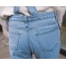 Damen Jeans Hosen Denim Breite Beine Tasche Freizeit Latzhose Overall Bekleidung